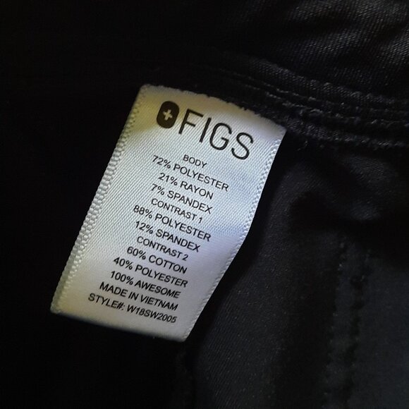 FIGS Scrub Pants Womens Small Black Zamora Jogger‎ 2.0 Cargo Pockets Stretch - Picture 5 of 10